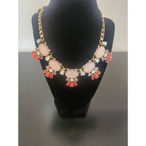 The Limited NWT faux gold and coral statement necklace